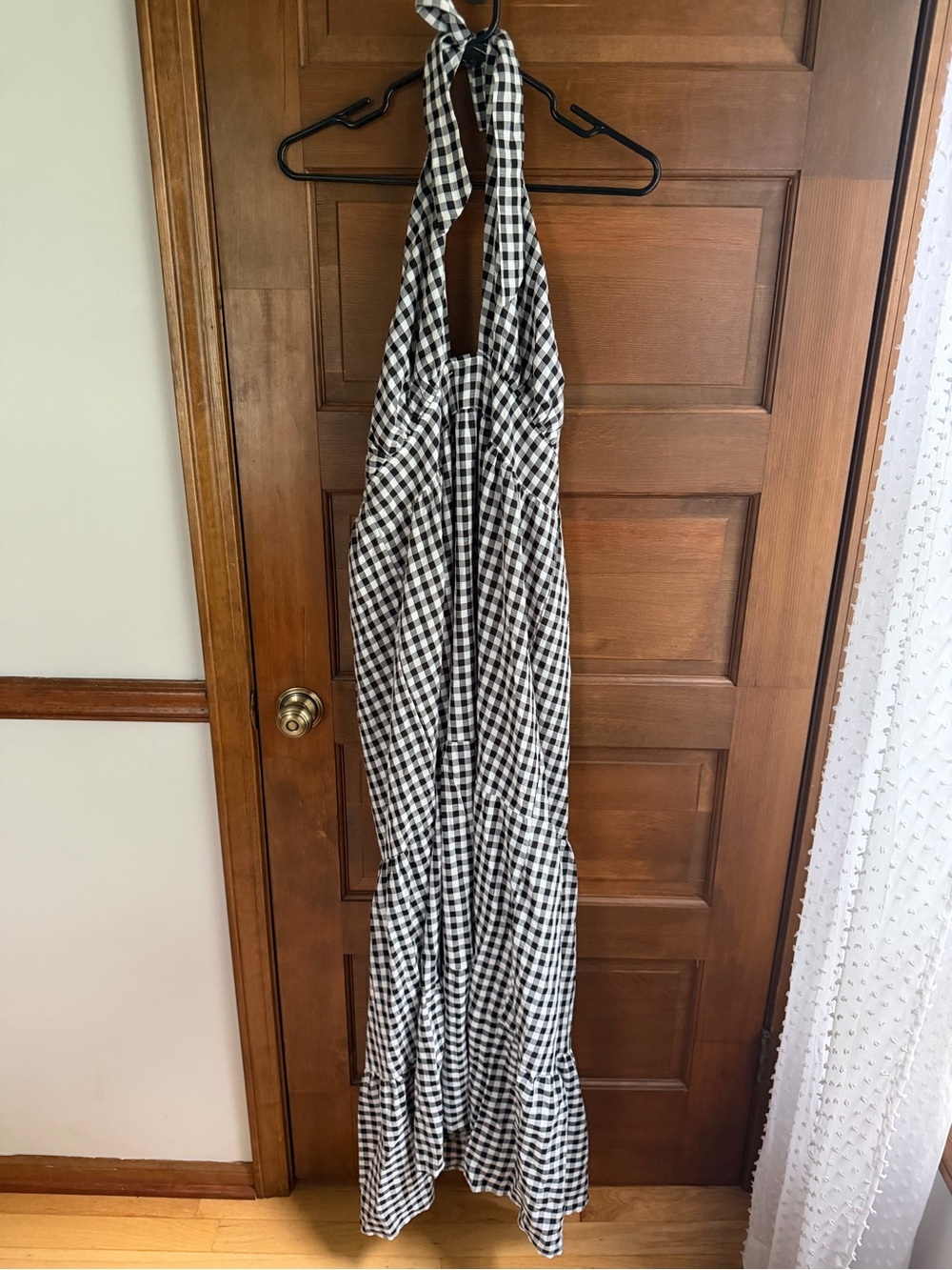 ECOWISH GINGHAM HALTER MAXI DRESS - Picture 2 of 5